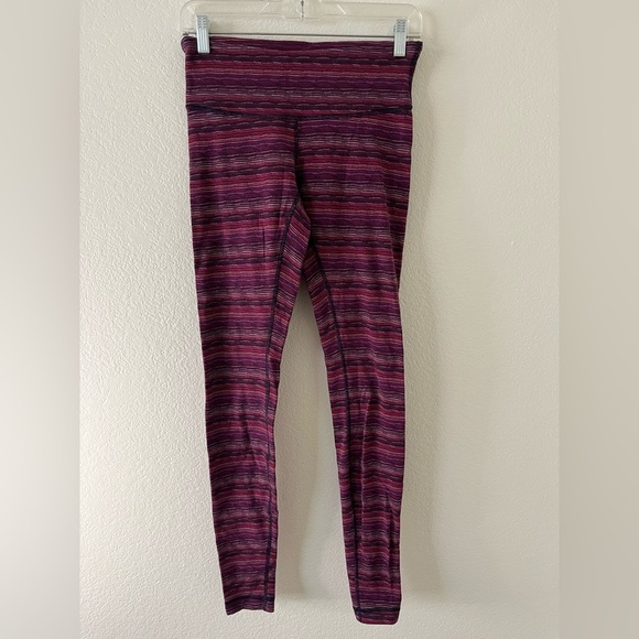 lululemon athletica Striped Purple Leggings - Picture 1 of 4